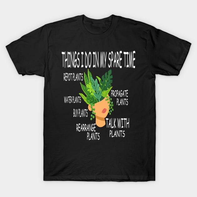 crazy plant lady head planter pot T-Shirt by lazykitty